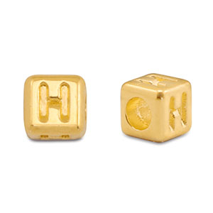 Perle Buchstabe Metall DQ H Gold (Nickelfrei)