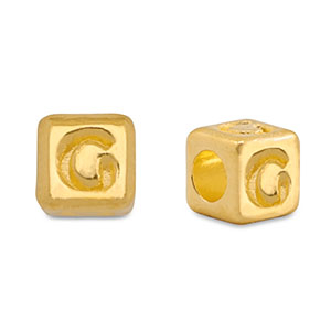 Perle Buchstabe Metall DQ G Gold (Nickelfrei)