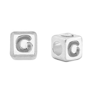 Perle Buchstabe Metall DQ G Antik silber (Nickelfrei)