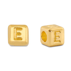 Perle Buchstabe Metall DQ E Gold (Nickelfrei)