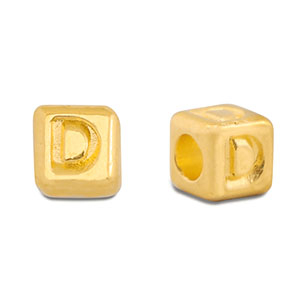 Perle Buchstabe Metall DQ D Gold (Nickelfrei)