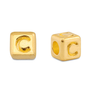 Perle Buchstabe Metall DQ C Gold (Nickelfrei)