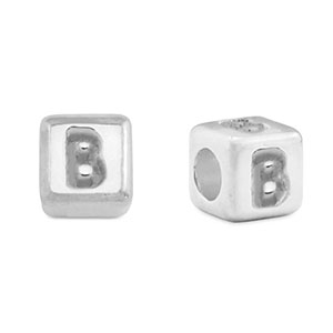 Perle Buchstabe Metall DQ B Antik silber (Nickelfrei)