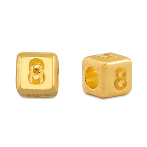 Perle Buchstabe Metall DQ 8 Gold (Nickelfrei)