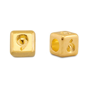 Perle Buchstabe Metall DQ 6/9 Gold (Nickelfrei)