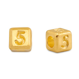 Perle Buchstabe Metall DQ 5 Gold (Nickelfrei)