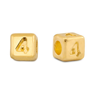 Perle Buchstabe Metall DQ 4 Gold (Nickelfrei)