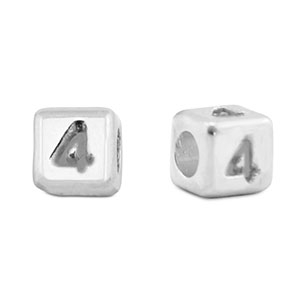 Perle Buchstabe Metall DQ 4 Antik silber (Nickelfrei)