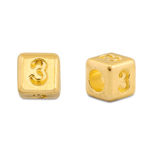 Perle Buchstabe Metall DQ 3 Gold (Nickelfrei)