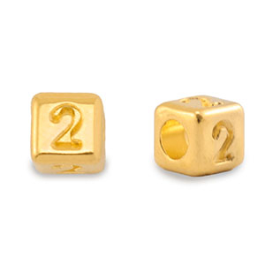 Perle Buchstabe Metall DQ 2 Gold (Nickelfrei)