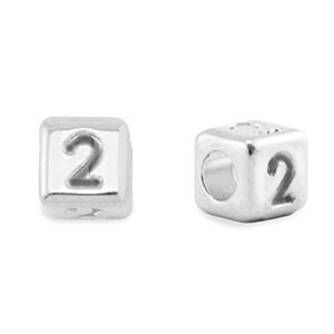 Perle Buchstabe Metall DQ 2 Antik silber (Nickelfrei)