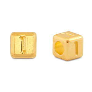 Perle Buchstabe Metall DQ 1 Gold (Nickelfrei)