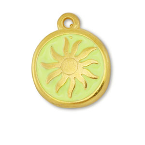 Anh&auml;nger Metall DQ Sun Gold-lime yellow (Nickelfrei)