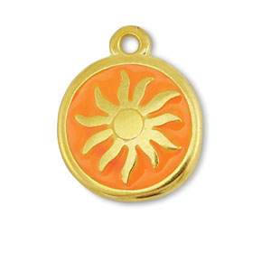 Anh&auml;nger Metall DQ Sun Gold-orange (Nickelfrei)