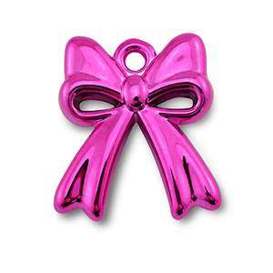Anh&auml;nger Acryl Bow Magenta pink
