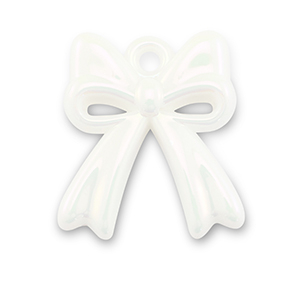 Anh&auml;nger Acryl Bow White-pearl shine coating