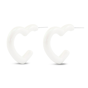 Musthave Ohrringe Heart White-pearl shine coating