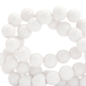 Glas Perlen 6 mm opaque White
