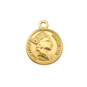 Anh&auml;nger aus Stainless Steel - Rostfreiem Stahl Coin Gold
