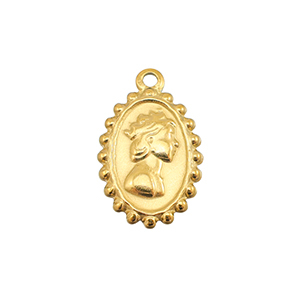 Anh&auml;nger aus Stainless Steel - Rostfreiem Stahl Woman With Crown Gold