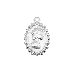 Anh&auml;nger aus Stainless Steel - Rostfreiem Stahl Woman With Crown Silver