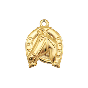 Anh&auml;nger aus Stainless Steel - Rostfreiem Stahl Horse Gold