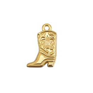 Anh&auml;nger aus Stainless Steel - Rostfreiem Stahl Cowboy Boot Gold