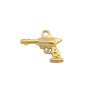 Anh&auml;nger aus Stainless Steel - Rostfreiem Stahl Revolver Gold