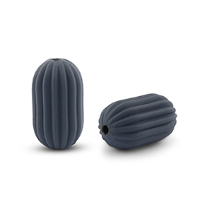 Perlen Acryl Oval Anthracite