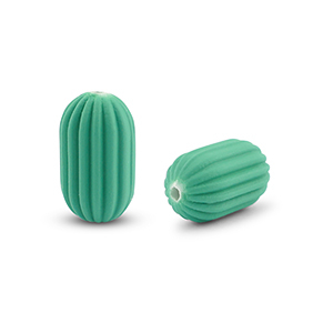 Perlen Acryl Oval Green