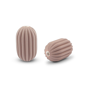 Perlen Acryl Oval Taupe brown