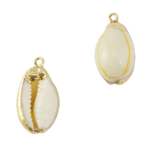 Anh&auml;nger Muschel Special Kaurimuschel Cream yellow-gold