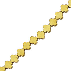Perlen aus H&auml;matit Clover 4mm Gold