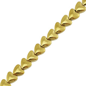 Perlen aus H&auml;matit Hart 4mm Gold