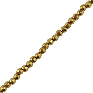 Perlen aus H&auml;matit Round 2mm Facett geschliffen Gold