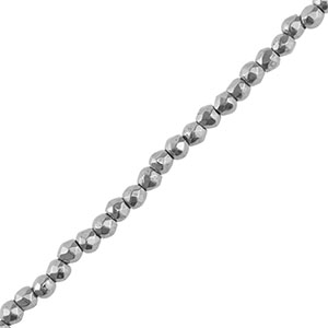 Perlen aus H&auml;matit Round 2mm Facett geschliffen Silver