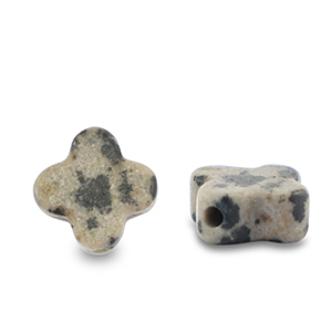 Perlen Naturstein Dalmatiner Jaspis Clover Greige-black