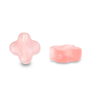 Perlen Naturstein Clover Pink transparent