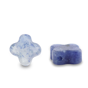 Perlen Naturstein Sodalith und Mikrokline Clover Dark blue