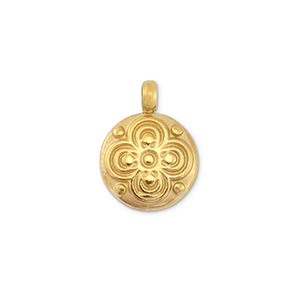 Anh&auml;nger aus Stainless Steel - Rostfreiem Stahl Round with clover Gold