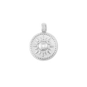 Anh&auml;nger aus Stainless Steel - Rostfreiem Stahl Round with sun Silver