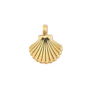 Anh&auml;nger aus Stainless Steel - Rostfreiem Stahl Shell Gold