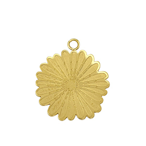 Anh&auml;nger aus Stainless Steel - Rostfreiem Stahl flower Gold / White