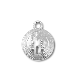 Anh&auml;nger Metall Round With Saint Silver
