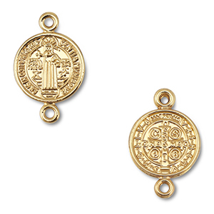 Anh&auml;nger Metall Zwischenst&uuml;ck Round With Saint Gold
