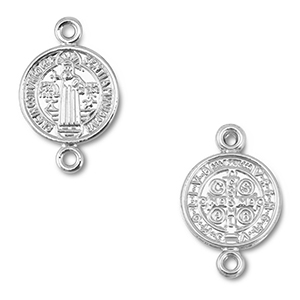 Anh&auml;nger Metall Zwischenst&uuml;ck Round With Saint Silver