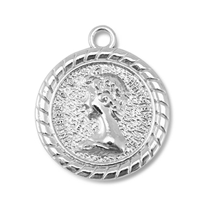 Anh&auml;nger Metall Round With Queen Elisabeth Silver