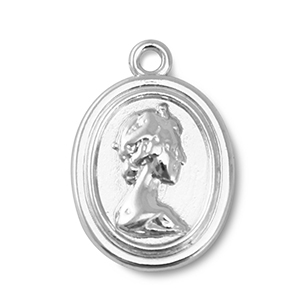 Anh&auml;nger Metall Oval With Queen Elisabeth Silver