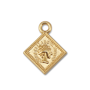 Anh&auml;nger Metall Rhombus With Queen Elisabeth Gold