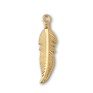 Anh&auml;nger Metall Feather Gold